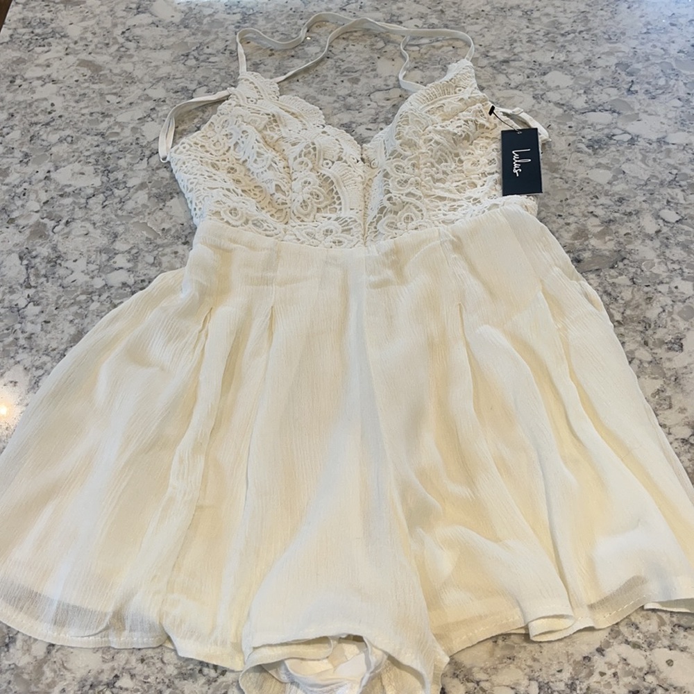 Lulus Ivory Lace Romper XS - Picture 7 of 10